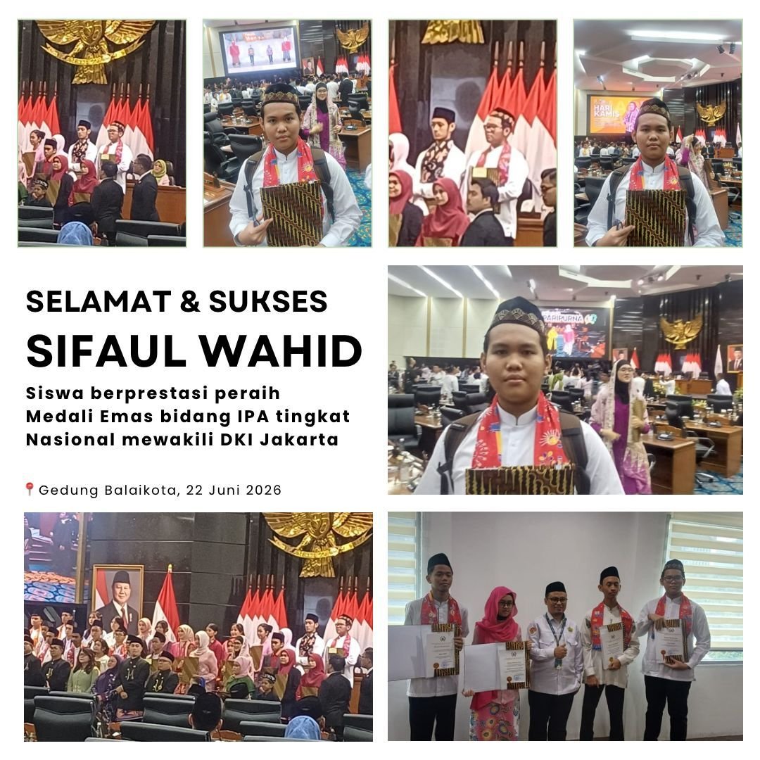 Siswa MTsN 7 Jakarta Raih Juara 1 dan Medali Emas IPA Tingkat Nasional, Terima Penghargaan dari Gubernur DKI Jakarta